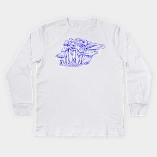 blue mushrooms Kids Long Sleeve T-Shirt